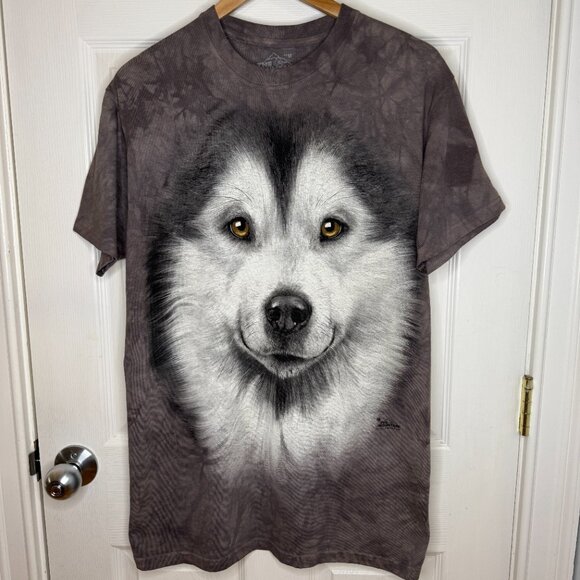 The Mountain Husky Dog Large Graphic Tie Dye Tshirt Vincent Hie 2013 Size Medium - Picture 1 of 7